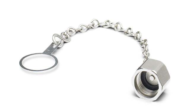 Phoenix Contact Male Sealing Cap IP69K, IP67, IP65 for use with 16 mm Fastening Eye, M12 Plugs with Chain, Flush Type | 1430491