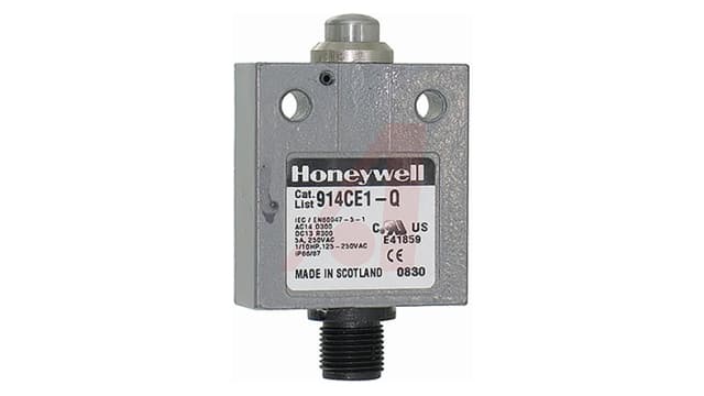 Honeywell 914CE Series Plunger Limit Switch, NO/NC, IP66, IP67, IP68, SPDT, Die Cast Zinc Housing, 250V ac Max, 5A Max | 914CE1-Q