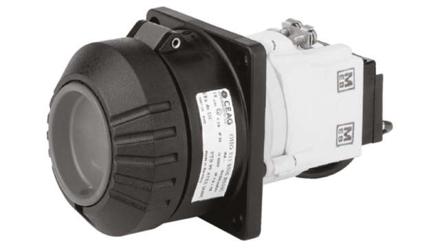 Eaton, GHG IP54, IP66 Black Cable Mount 4P Heavy Duty Power Connector Socket, Rated At 32A, 415 V | GHG 5123406R0001