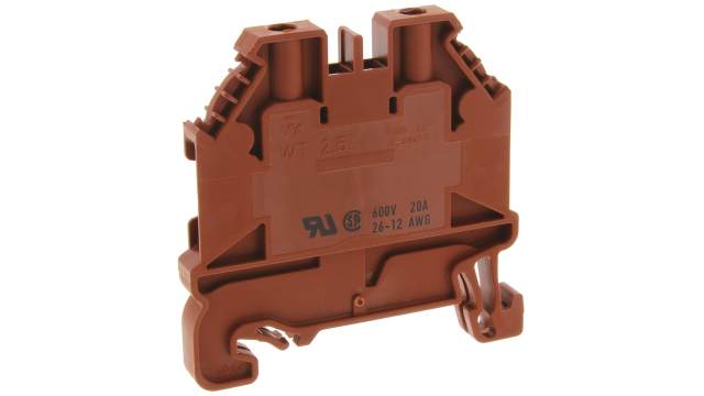 Wieland 58.503.0055.4 WT 2.5 Series Feed Through Terminal Block Brown, 2.5 mm², 1-Level, Screw, ATEX | 58.503.0055.4