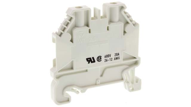 Wieland 58.503.0055.2 WT 2.5 Series Feed Through Terminal Block White, 2.5 mm², 1-Level, Screw, ATEX | 58.503.0055.2
