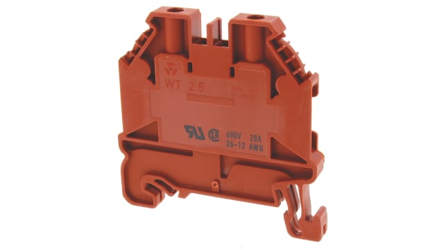 Wieland 58.503.0055.5 WT 2.5 Series Feed Through Terminal Block Red, 2.5 mm², 1-Level, Screw, ATEX | 58.503.0055.5