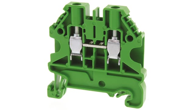 Wieland 58.504.0055.7 WT 4 Series Feed Through Terminal Block Green, 26-10 AWG, 1-Level, Screw, ATEX | 58.504.0055.7