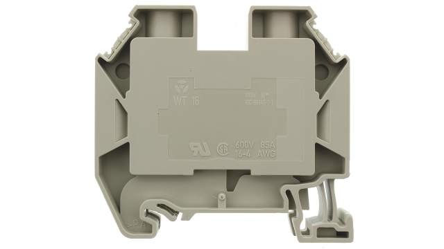 Wieland 58.516.0055.0 WT 16 Series Feed Through Terminal Block Grey, 14-4 AWG, 1-Level, Screw, ATEX | 58.516.0055.0