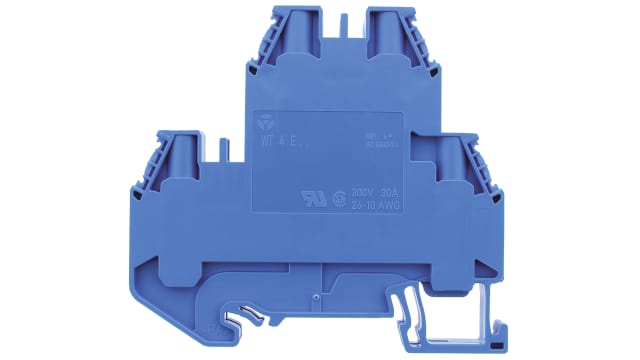 Wieland 58.504.7055.6 WT 4 E Series Multi Level Terminal Block Blue, 26-10 AWG, 2-Level, Screw, ATEX | 58.504.7055.6