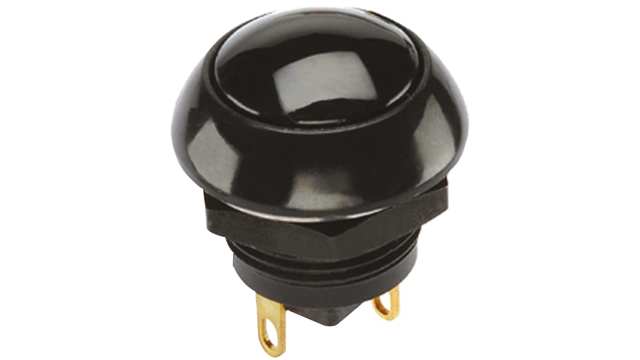 Otto P9 Series Push Button Switch, Momentary, Panel, 0.505 x 0.460 in Cutout, SPDT, Black LED, IP68S, 28 V dc 115 V ac | P9-513122W