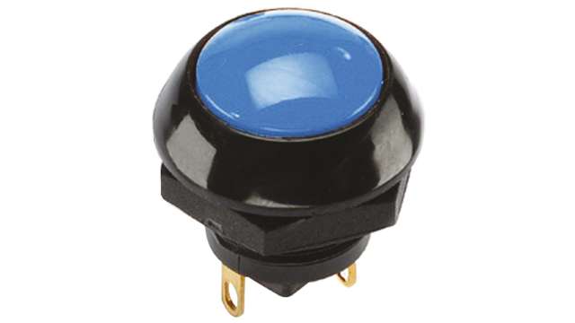 Otto P9 Series Push Button Switch, Momentary, Panel, 0.505 x 0.460 in Cutout, SPDT, Blue LED, IP68S, 28 V 115 V | P9-513126W