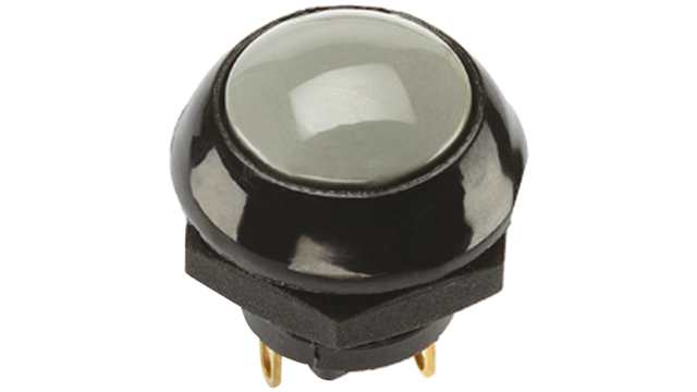 Otto P9 Series Push Button Switch, Momentary, Panel, 0.505 x 0.460 in Cutout, SPDT, Grey LED, IP68S, 28 V 115 V | P9-513128W