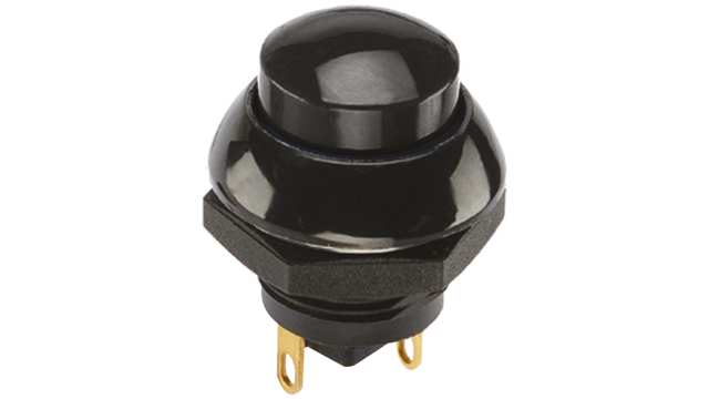Otto P9 Series Push Button Switch, Momentary, Panel, 0.505 x 0.460 in Cutout, SPDT, Black LED, IP68S, 28 V dc 115 V ac | P9-613122W