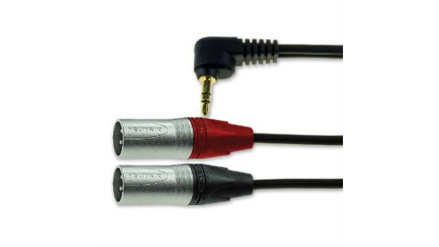 Van Damme Male 3.5 mm Stereo Jack to Male XLR Cable, Black, 3 m | 103331700
