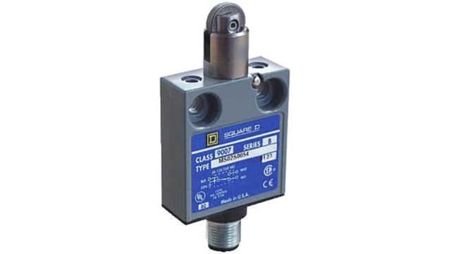 Telemecanique Sensors 9007 Series Roller Plunger Limit Switch, NO/NC, IP67, SPDT, Zamak Zinc Alloy Housing, 125V ac | 9007MS02S0084
