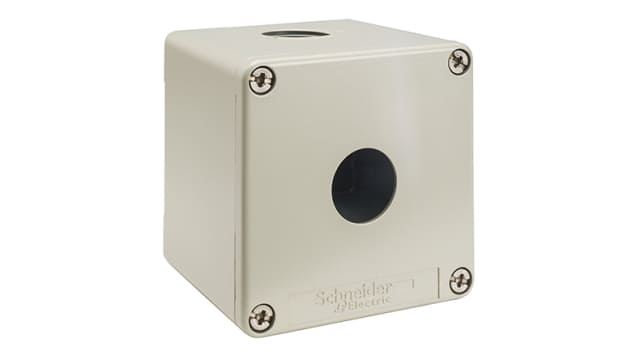 Schneider Electric Grey Zinc Alloy Harmony XAP Control Station Enclosure - 1 Hole 22 mm Diameter | XAPG19501