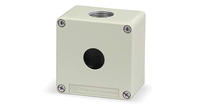 Schneider Electric Grey Zinc Alloy Harmony XAP Control Station Enclosure - 1 Hole 22 mm Diameter | XAPG19201