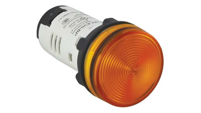 Schneider Electric, Harmony XB7, Panel Mount Orange LED Pilot Light, 22mm Cutout, IP20, IP65, Round, 120V ac | XB7EV08GP