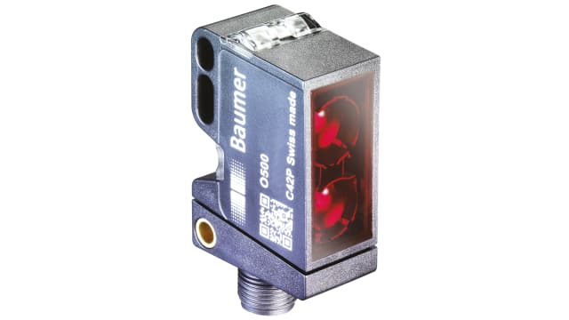 Baumer Background Suppression Photoelectric Sensor, Block Sensor, 30 mm → 400 mm Detection Range | O500.GP-GW1B.72O