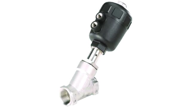 Burkert Angle type Pneumatic Actuated Valve, 16 bar 1/2 in | 186376