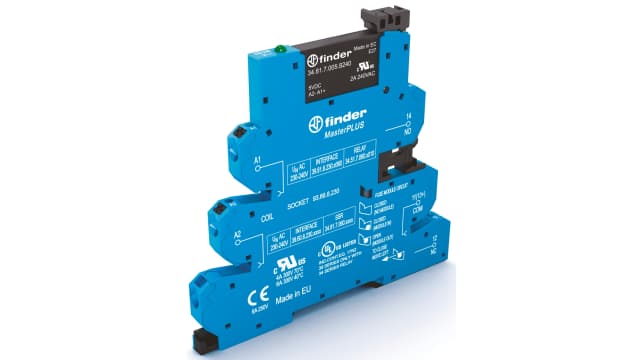Finder Series 39 Series Solid State Interface Relay, 264 V Control, 6 A Load, DIN Rail Mount | 39.60.3.230.9024