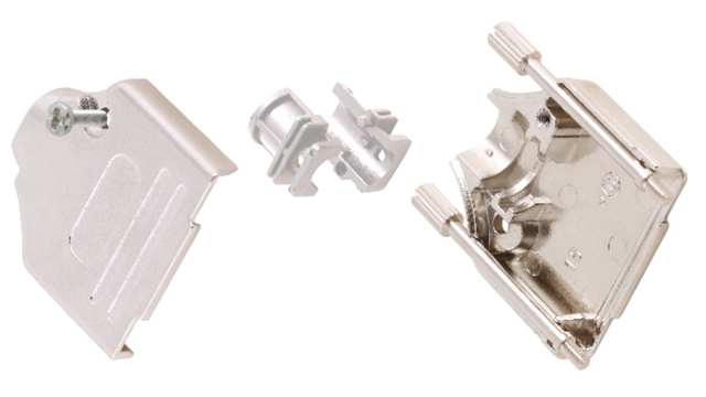 MH Connectors MHDTZK-RA Series Zinc Straight D-Sub Backshell, 15 Way Strain Relief | MHDTZK15-RA-HI-K