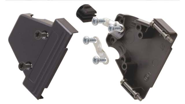 MH Connectors MHTRI-P Series ABS Vertical D-Sub Backshell, 15 Way Strain Relief | MHTRI-15-P-K