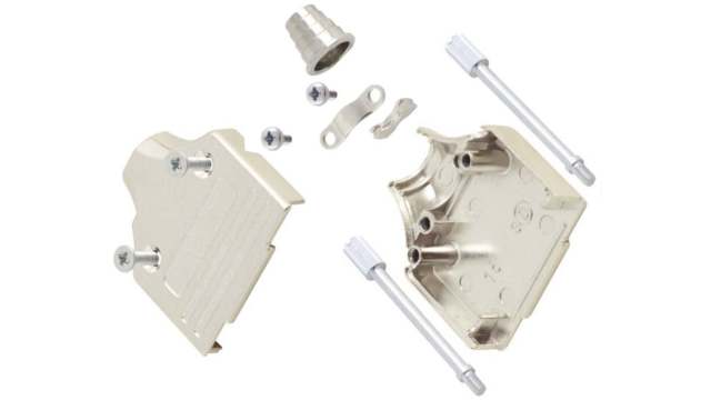 MH Connectors MHEE Series Zinc Straight D-Sub Backshell, 15 Way Strain Relief | MHEE-15-K