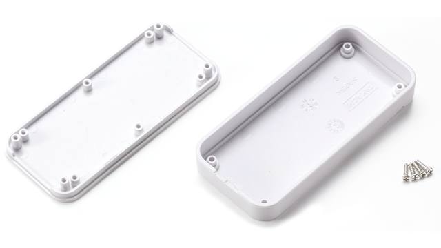 Takachi Electric Industrial 80 Series Black, White ABS Handheld Enclosure Integral Battery Compartment, IP67, IP40, 75 | CS75N-W