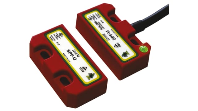 IDEM SPF-RFID-U Series Magnetic, RFID Non-Contact Safety Switch, 24V dc, Plastic Housing, 2NC, 2m Cable | 405001