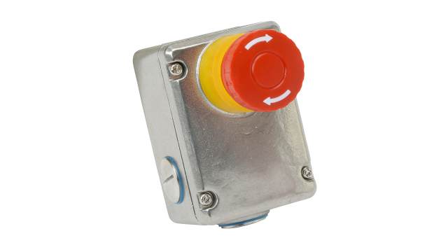 IDEM ESL Series Twist Release Emergency Stop Push Button, Surface Mount, 2NC + 2NO, IP67, IP69K | 232001