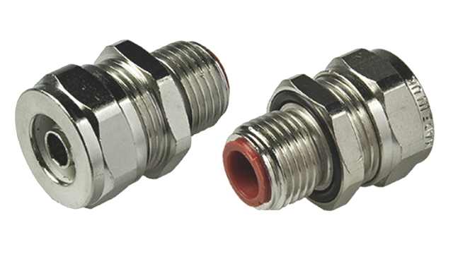 Adaptaflex Straight Fitting-Fixed External Male Thread Nickel, Conduit Fitting, 16 mm Nominal Size, M16, Brass, Metallic | 7TCA296030R0091  SPL16/M16/A