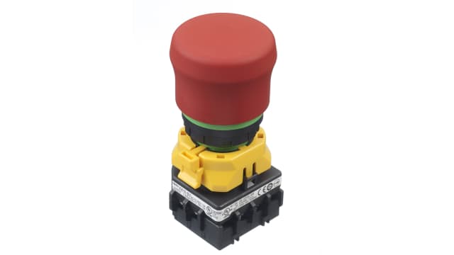 Idec XW1E Series Emergency Stop Push Button, Panel Mount, 22mm Cutout, 4PST, IP65 | XW1E-BV4TG04MFR