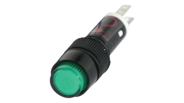 Idec Green Panel Mount Indicator, 24V ac/dc, 8.1mm Mounting Hole Size, Solder Tab Termination | AP8M122-G