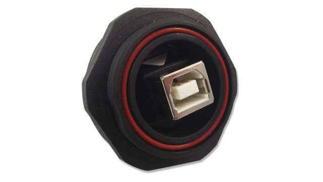 Bulgin Straight, Panel Female- 1 Port Type USB Type B IP68 USB Connector USB 2.0 | PX0848/B