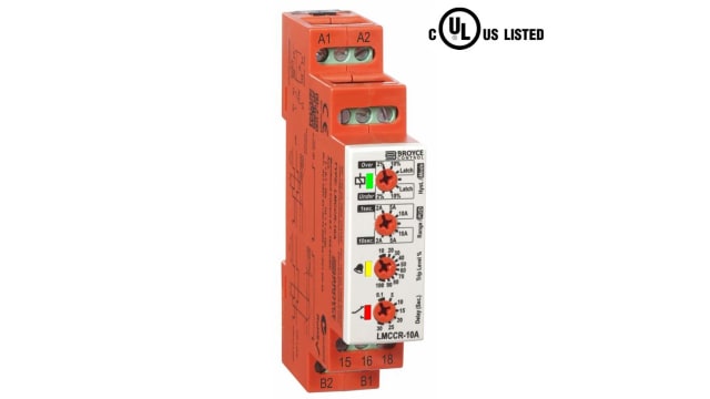 Broyce Control Current Monitoring Relay, SPDT, DIN Rail | LMCCR-10A 24-230VAC/DC