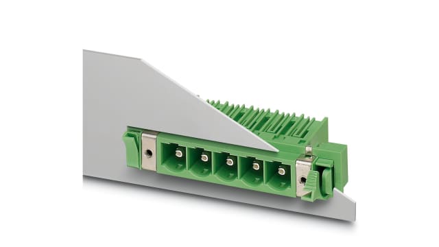 Phoenix Contact, 10.16mm Pitch, COMBICON Power, 2 Way, Right Angle, Pluggable Terminal Block, Feed Through Header, | 1701537