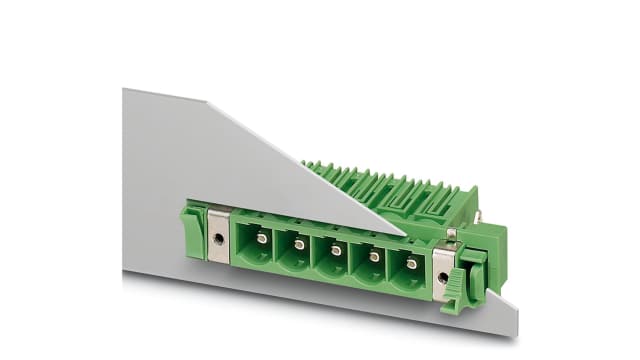 Phoenix Contact, 10.16mm Pitch, COMBICON Power, 5 Way, Right Angle, Pluggable Terminal Block, Feed Through Header, | 1701964