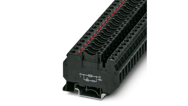 Phoenix Contact 3001939 UK6-FSI/C-LED60 Series Fused DIN Rail Terminal Black, 0.2 to 10 mm², 1-Level Fused, Screw | 3001939