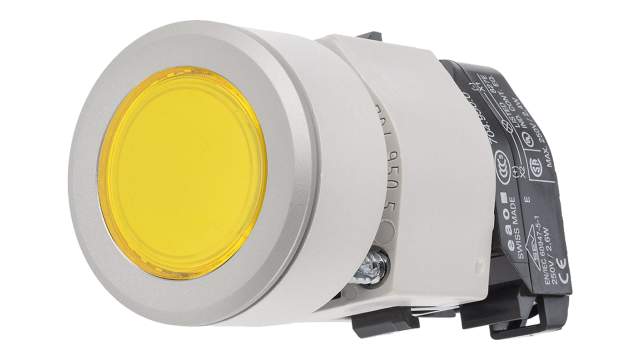 EAO 04 Series Yellow Momentary Push Button Head, 30.5 mm Cutout, IP65 | 704.032.418