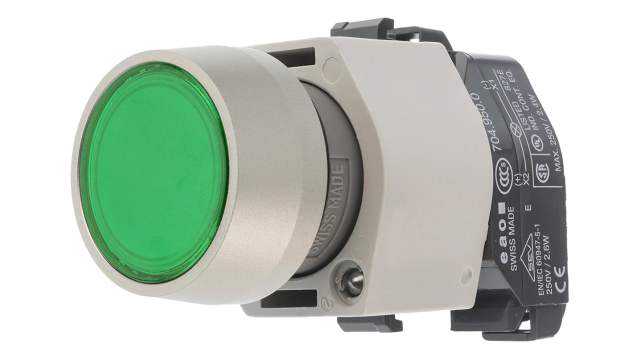 EAO 04 Series Green Momentary Push Button Head, 22.5 mm Cutout, IP65 | 704.032.5