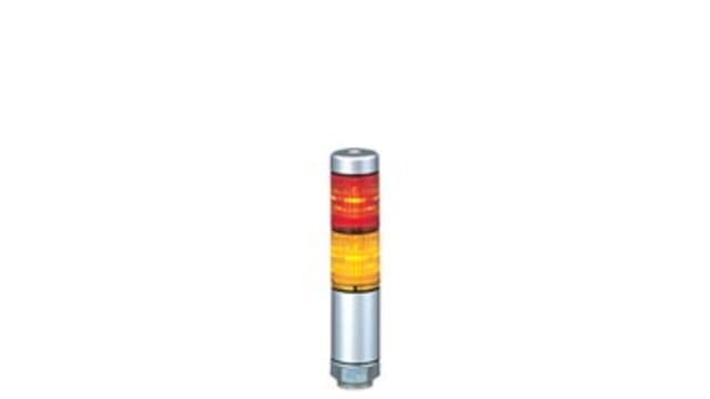 Patlite MPS Series Coloured Signal Tower, 2 Lights, 24 V ac/dc, Direct Mount | MPS-202-RY
