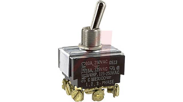 Carling Technologies Toggle Switch, Panel Mount, On-Off-On, 3PDT, Screw Terminal, 250V ac | HM254-73