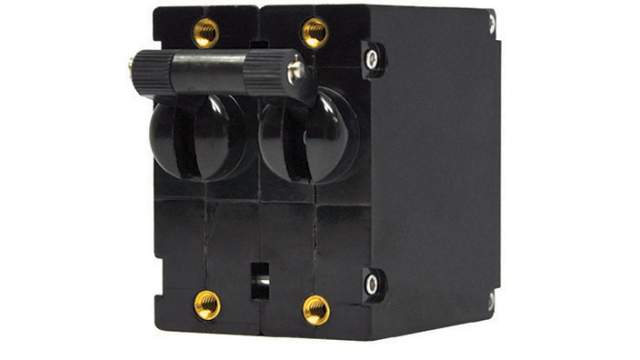 Carling Technologies Thermal Circuit Breaker - B 2 Pole 277V Voltage Rating Panel Mount, 15A Current Rating | BA2-B0-24-615-31A-CG