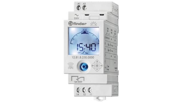 Finder Digital with NFC 12 DIN Rail Time Switch, 1-Channel 230 V ac | 12.81.8.230.0000 NFC