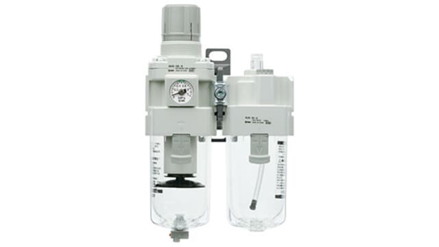 SMC 1/2 in FRL, Automatic Drain, 5 μm Filtration Size - Yes | AC40A-F04CG-B