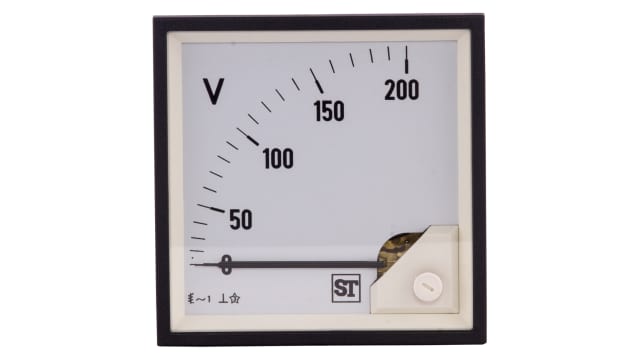 Sifam Tinsley Sigma Series Analogue Voltmeter AC, 92 mm, 92 mm | EQ94-V65X2N1CAW0ST