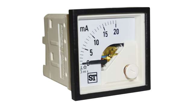 Sifam Tinsley Sigma Analogue Panel Ammeter 20 mA DC, 48 mm x 48 mm Moving Coil | PQ44-I20L2N1CAW0ST