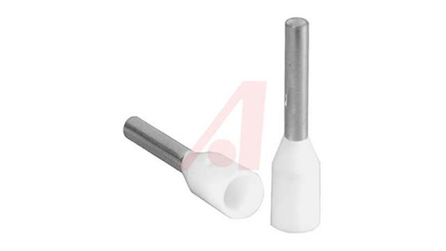 Altech Insulated Crimp Bootlace Ferrule, 8 mm Pin Length, 1.5 mm Pin Diameter, White 18 AWG Wire Size | 2202.0