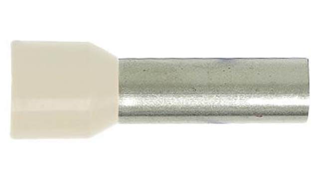 Altech Insulated Crimp Bootlace Ferrule, 18 mm Pin Length, 8.7 mm Pin Diameter, Beige 2 AWG Wire Size | 2276.0