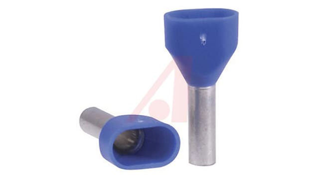 Altech Insulated Crimp Bootlace Ferrule, 9.9 mm Pin Length, 3.3 mm Pin Diameter, Blue 2 x 14 AWG Wire Size | 2778.0