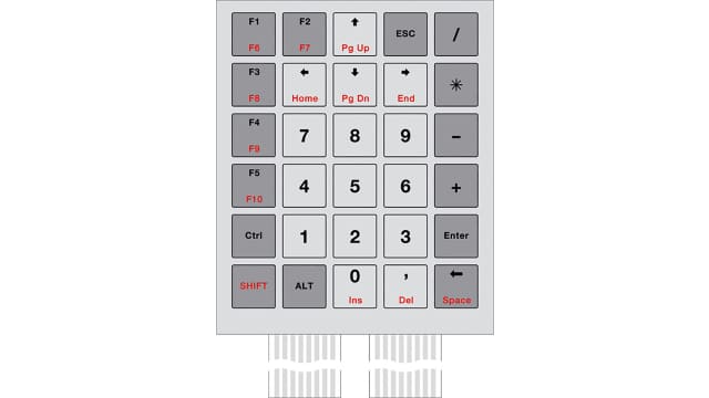 Bopla IP65 30 Key Copper Membrane Keypad | 70322030 FT EGP 30 D
