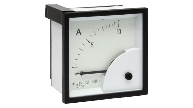 HOBUT DIN Range Analogue Panel Ammeter 100 A AC/DC | D72SD5A/0-10A