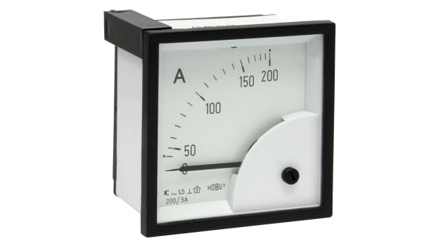 HOBUT DIN Range Analogue Panel Ammeter 100 A AC/DC | D72SD5A/0-200A